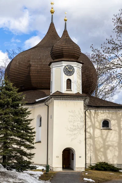 Zelezna Ruda Templom Sumava Nemzeti Parkban Cseh Köztársaság — Stock Fotó