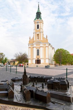 Macaristan 'ın Szekszard kentindeki Eski Kent Meydanı