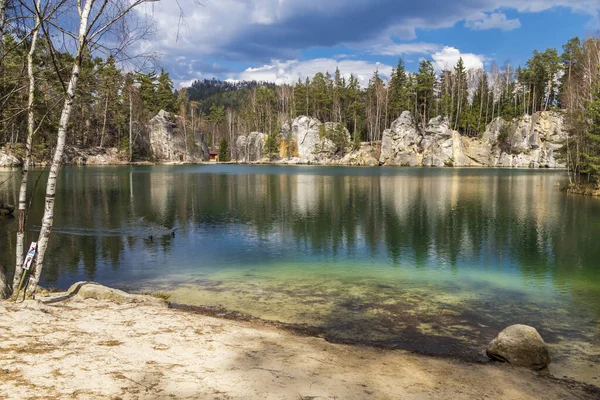 Adrspach Lake Teplice Adrspach Rocks Ανατολική Βοημία Τσεχική Δημοκρατία — Φωτογραφία Αρχείου