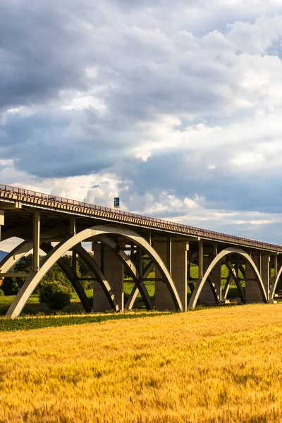 Podul Autostrăzii Regiunea Spis Autostrada Zilina Kosice Slovacia — Fotografie, imagine de stoc