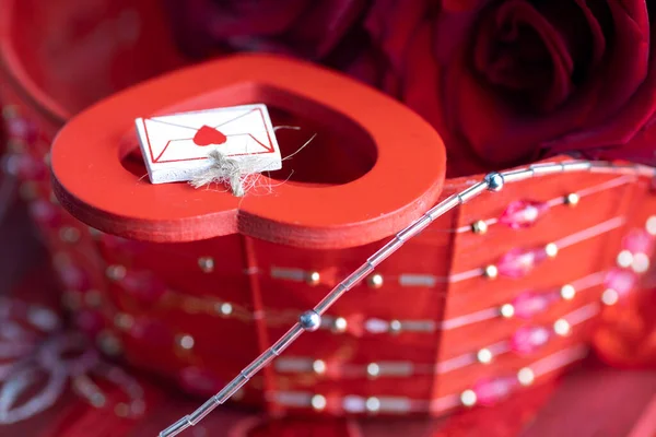 Stilleven Van Valentijnsdag Decoratie — Stockfoto