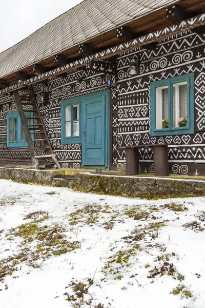 Gemaltes Volkshaus Unesco Dorf Cicmany Der Slowakei — Stockfoto