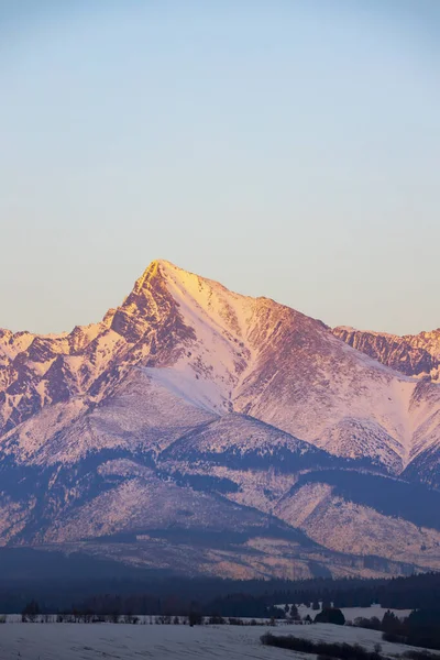 Krivan Berg Solnedgången High Tatras Slovakien — Stockfoto