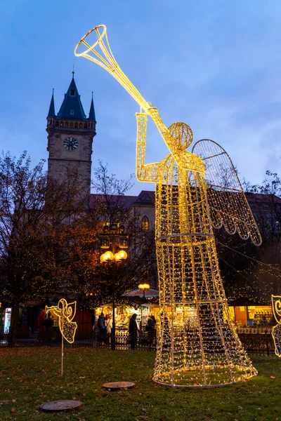 Christmas Decoration Old Town Square Prague Czech Republic — Stock Photo, Image