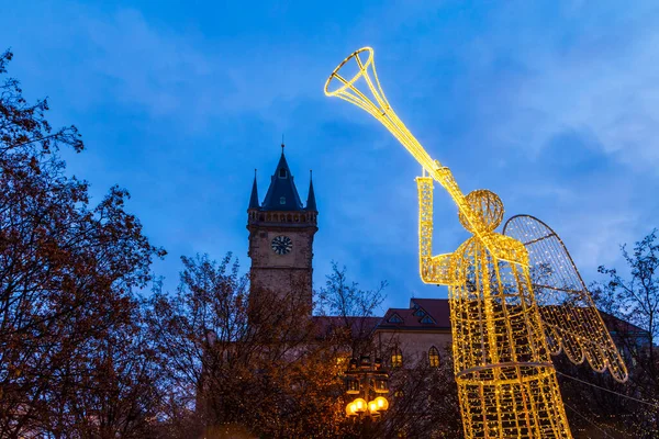 Çek Cumhuriyeti Nin Prag Daki Eski Şehir Meydanı Nda Noel — Stok fotoğraf