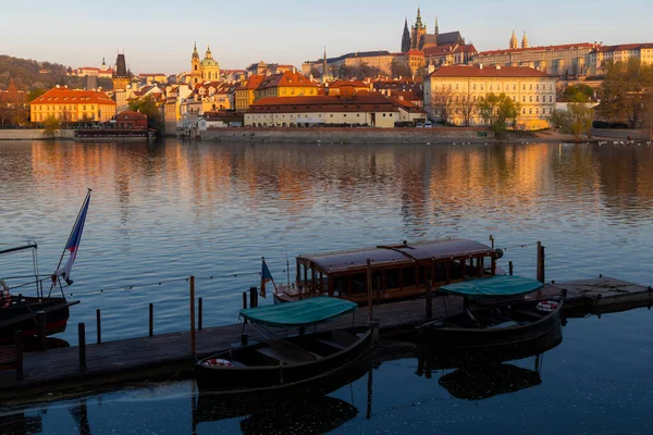 Panorama Hradcany Sunrise Tjeckien — Stockfoto