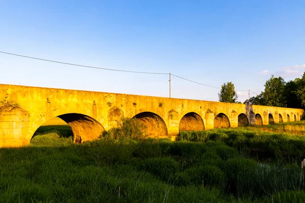 Trebon Yakınlarındaki Vitek Göleti Üzerindeki Eski Taş Köprü Güney Bohemya — Stok fotoğraf