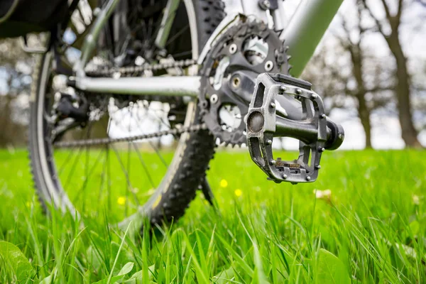 Bicicleta en el prado — Foto de Stock