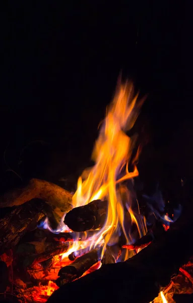 Hot flame of campfire — Stock Photo, Image