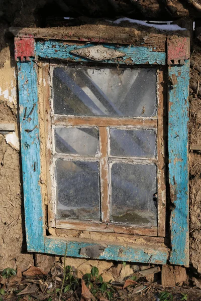 Old Window Abandoned Rural House — Stock Photo, Image