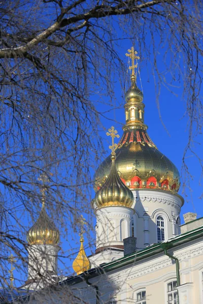 Gyllene Cupolla heliga Dormition Pochayiv Lavra — Stockfoto