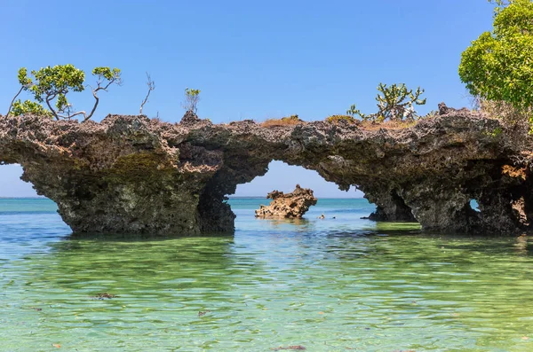 Costa rocosa del océano en día soleado — Foto de Stock