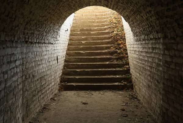 Escalera de piedra en la entrada de la mazmorra abandonada —  Fotos de Stock