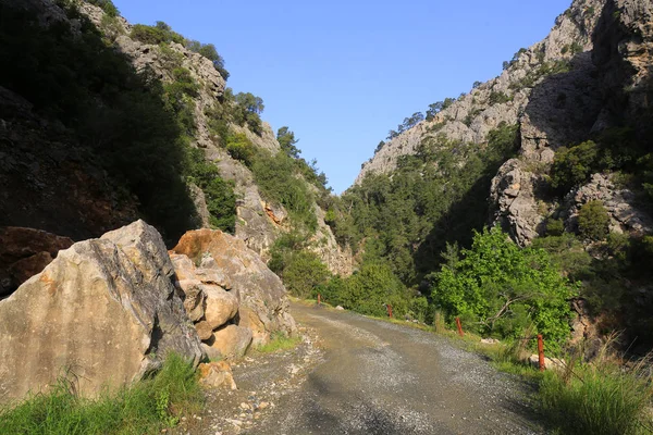Poranny Krajobraz Patway Górach Słynny Turystyczny Sposób Turcji Likya Yolu — Zdjęcie stockowe