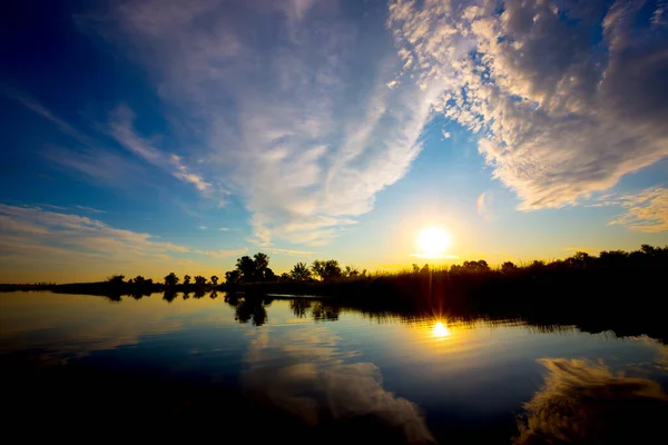 Zonsondergang Scène Meer Zomer — Stockfoto