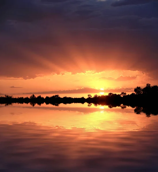 Landscape Sunset Water Surface — Stock Photo, Image