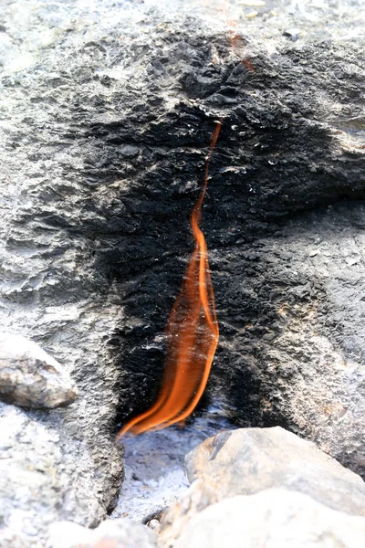 Quemando Fuego Gas Natural Montaña Quimera Famosa Ruta Turística Licia —  Fotos de Stock