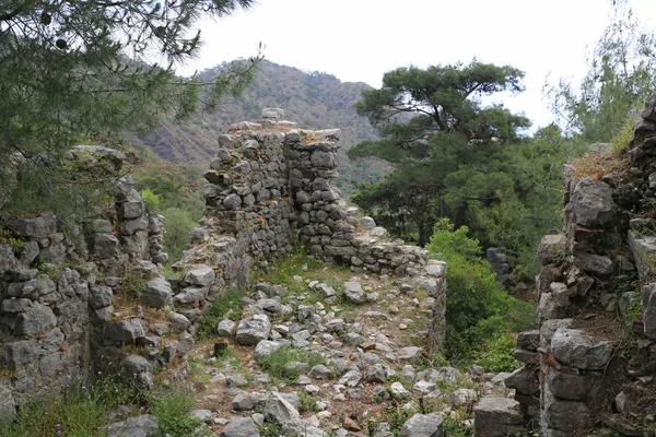 Vue Sur Ruine Église Chimera Près Des Évents Naturels Yanartash — Photo