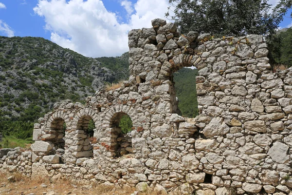 Paisaje Con Ruina Antigua Ciudad Olympos Turquía — Foto de Stock