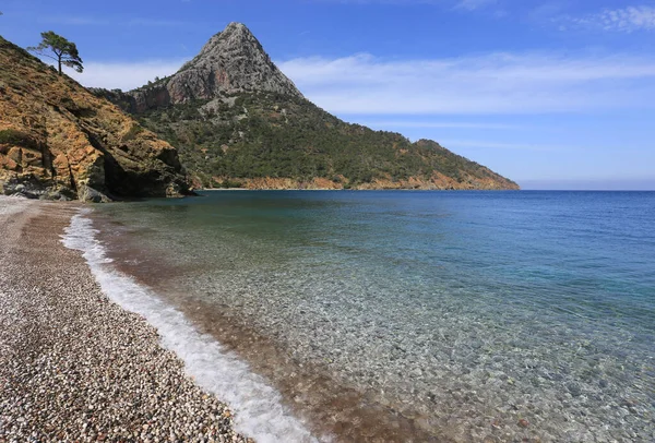 Türkiye Akdeniz Deki Adrasan Körfezi Nde Deniz Kıyısına Sahip Nice — Stok fotoğraf