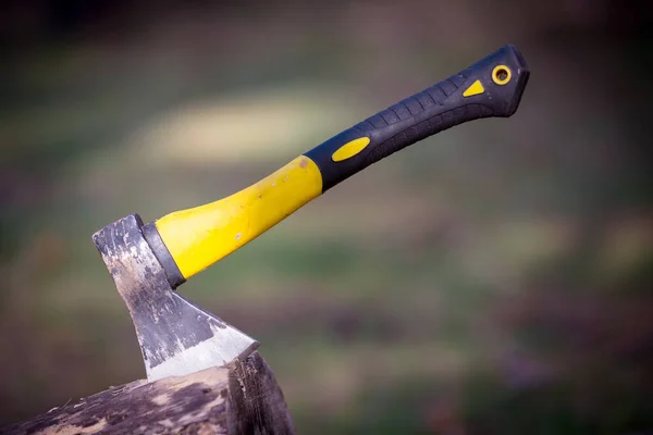 Axe Wood Yelow Handle Abstract Soft Photo — Stock Photo, Image