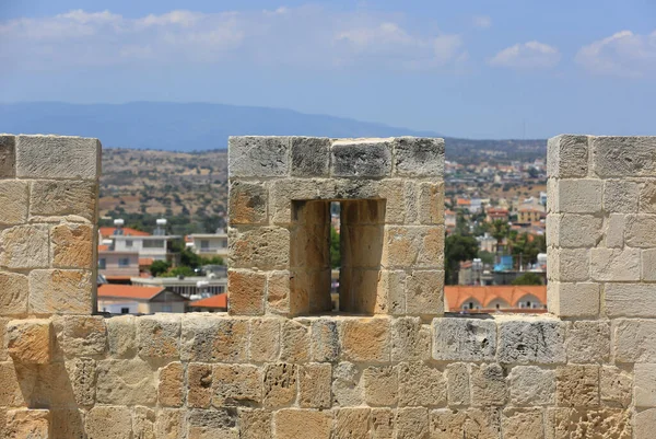 Oude Muur Kolossi Kasteel Cyprus — Stockfoto