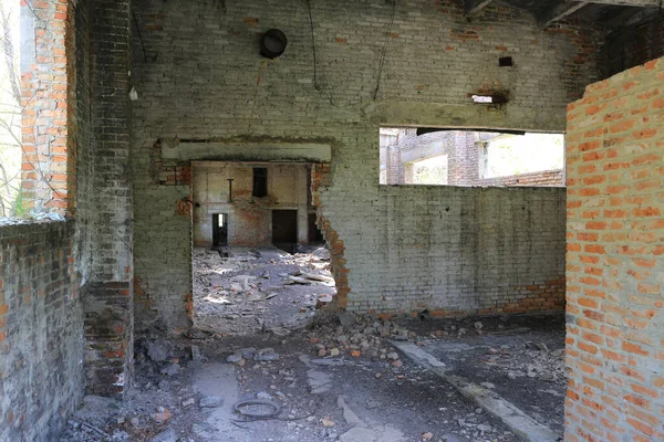 Interieur Ruïnes Verlaten Industrieel Gebouw — Stockfoto