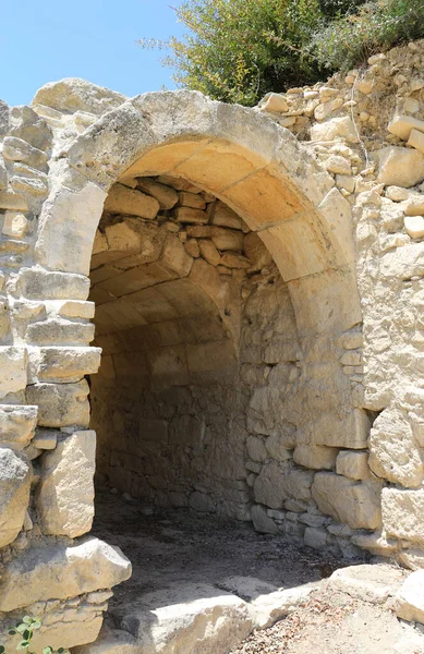 Vieille Arche Pierre Dans Entrée Souterraine Ville Antique Amathus Cyprus — Photo