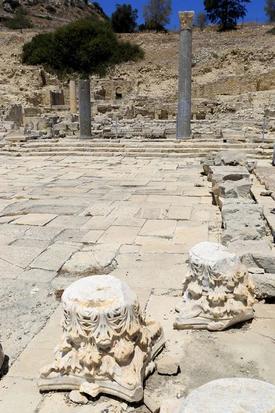 Ruïnes Van Amathus Antieke Stad Cyprus Vierkant Zuilen — Stockfoto