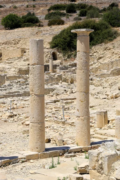 Oude Antieke Stenen Zuilen Ruïnes Amathus Stad Cyprus — Stockfoto
