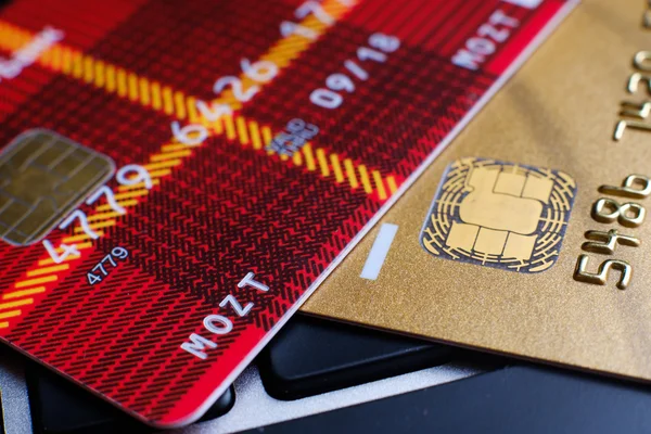 Plastic payment card chip — Stock Photo, Image