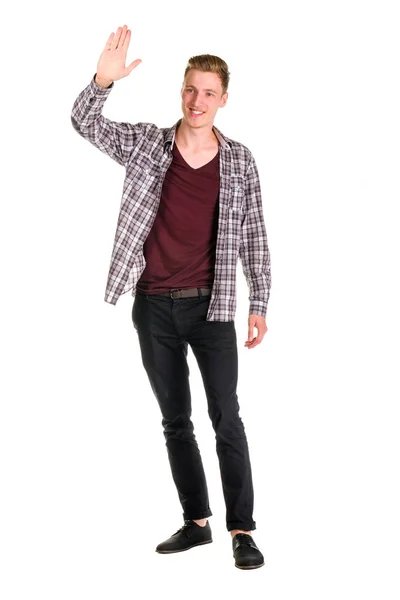 Young guy dressing urban street style posing isolated — Stock Photo, Image