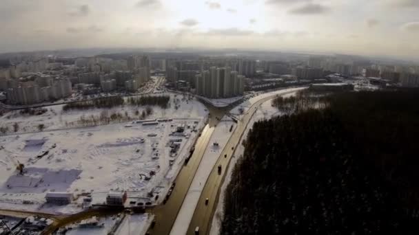 Paisagem aérea da paisagem urbana moderna — Vídeo de Stock