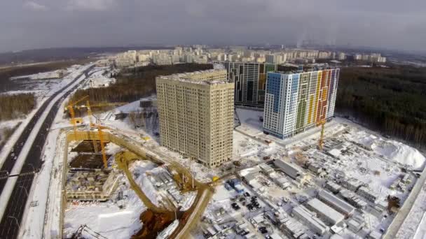 Local de construção na cidade — Vídeo de Stock