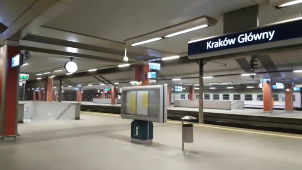 Krakow main railway station — Stock Video