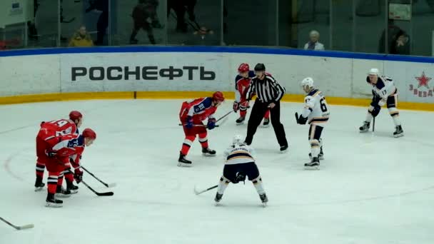 Хоккейный матч в Витязском дворце — стоковое видео