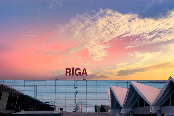 Riga international airport building exterior — Stock Photo, Image