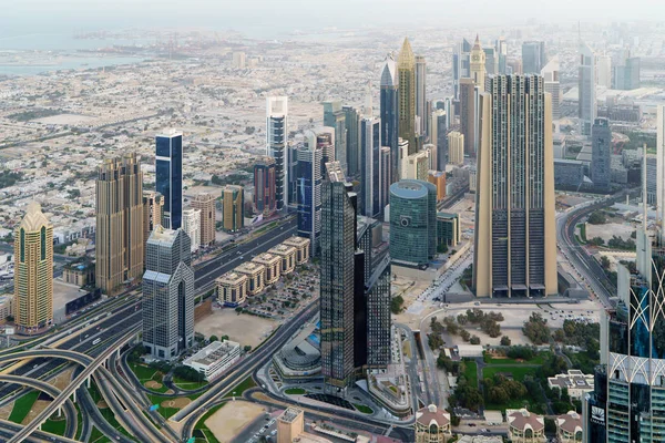 Dubai early morning aerial cityscape — Stock Photo, Image