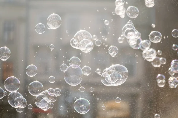 Soap bubbles in the air — Stock Photo, Image