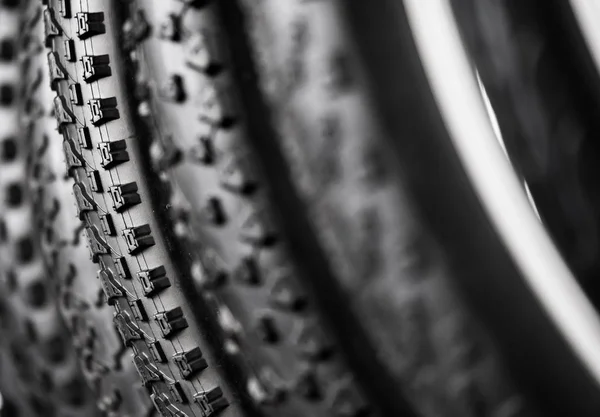 Bicycle tires of different protectors — Stock Photo, Image