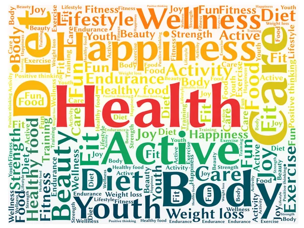 Rectangular tag cloud about health