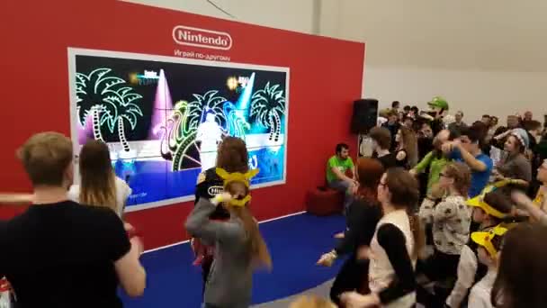 Nintendo video oyunu dans test ziyaretçi — Stok video