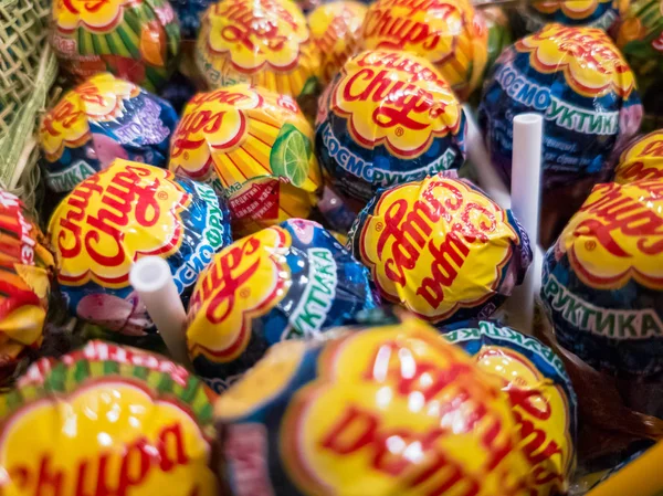 Chupa Chups candies for sale in the store — Stock Photo, Image
