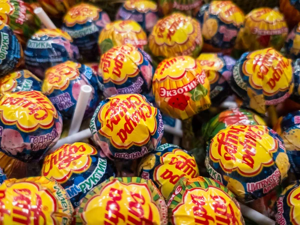 Chupa Chups candies for sale in the store — Stock Photo, Image