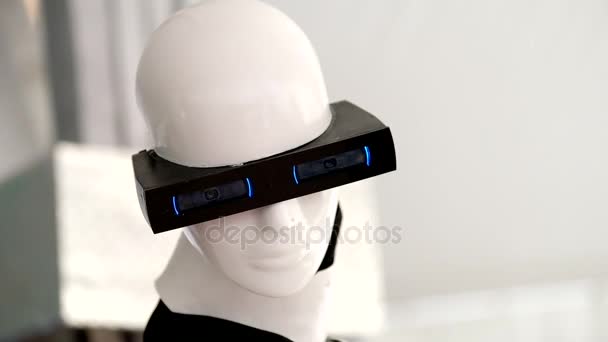 Der Kopf eines Roboters — Stockvideo
