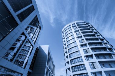 Modern şehir çeyrek alttan görünüm