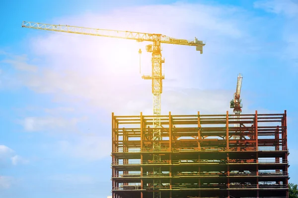 Construction site with sun shine — Stock Photo, Image