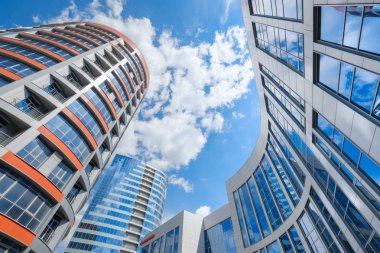 Modern şehir çeyrek alttan görünüm