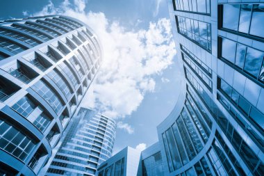 Modern şehir çeyrek alttan görünüm