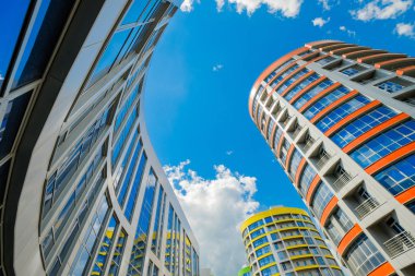 Modern şehir çeyrek alttan görünüm